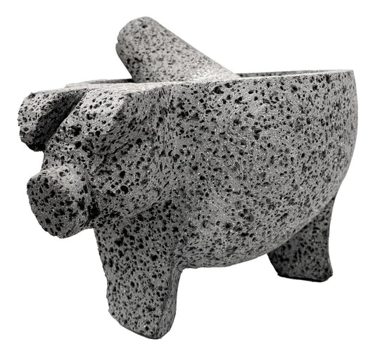 Molcajete De Piedra Volcánica 12  Con Mortero Pre-curado