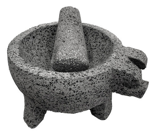 Molcajete de Piedra Volcánica #7 | Con Mortero | Precurado
