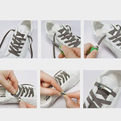 Agujetas Elásticas con Broche de Metal | Para Calzado | 2 Pares