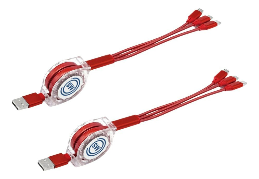 Cable USB Ajustable | 3 en 1 | Carga Múltiple | 2 Piezas