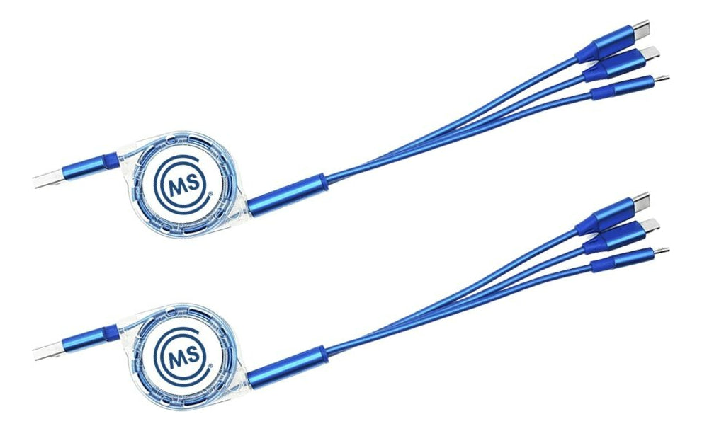 Cable USB Ajustable | 3 en 1 | Carga Múltiple | 2 Piezas