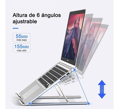 Base para Laptop | Soporte Plegable de Aluminio | Antideslizante