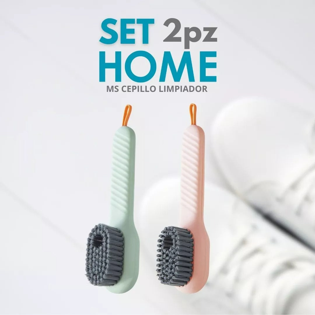 Cepillos para Lavar Tenis | Con Dosificador | 2 Pz | MS