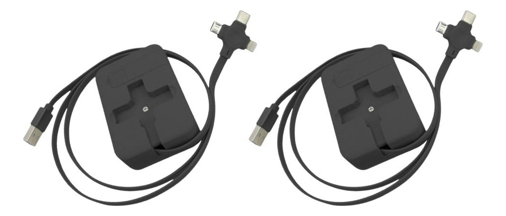Cable USB Retráctil | 3 en 1 | 2 Piezas | Carga Múltiple