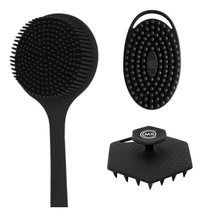 Kit de Cepillos para Ducha | 3 Piezas | Silicona Antideslizante