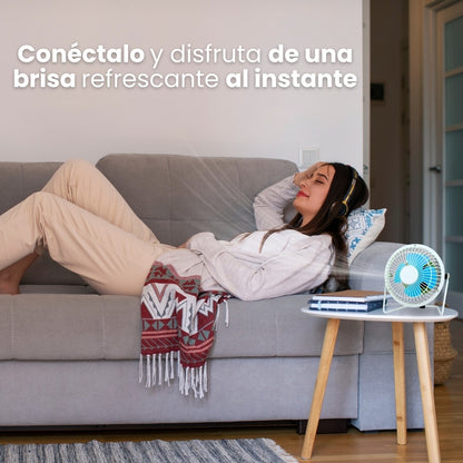 Mini Ventilador Portátil USB | 4 Pulgadas | Mini Fan de Escritorio