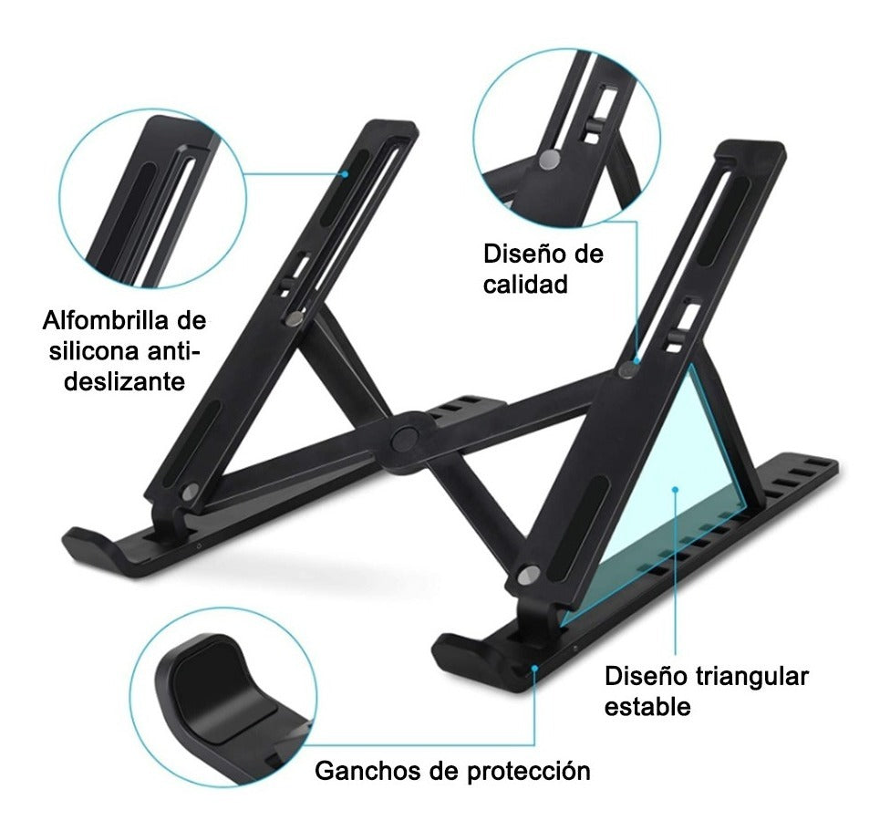Base para Laptop | Soporte Plegable de Aluminio | Antideslizante