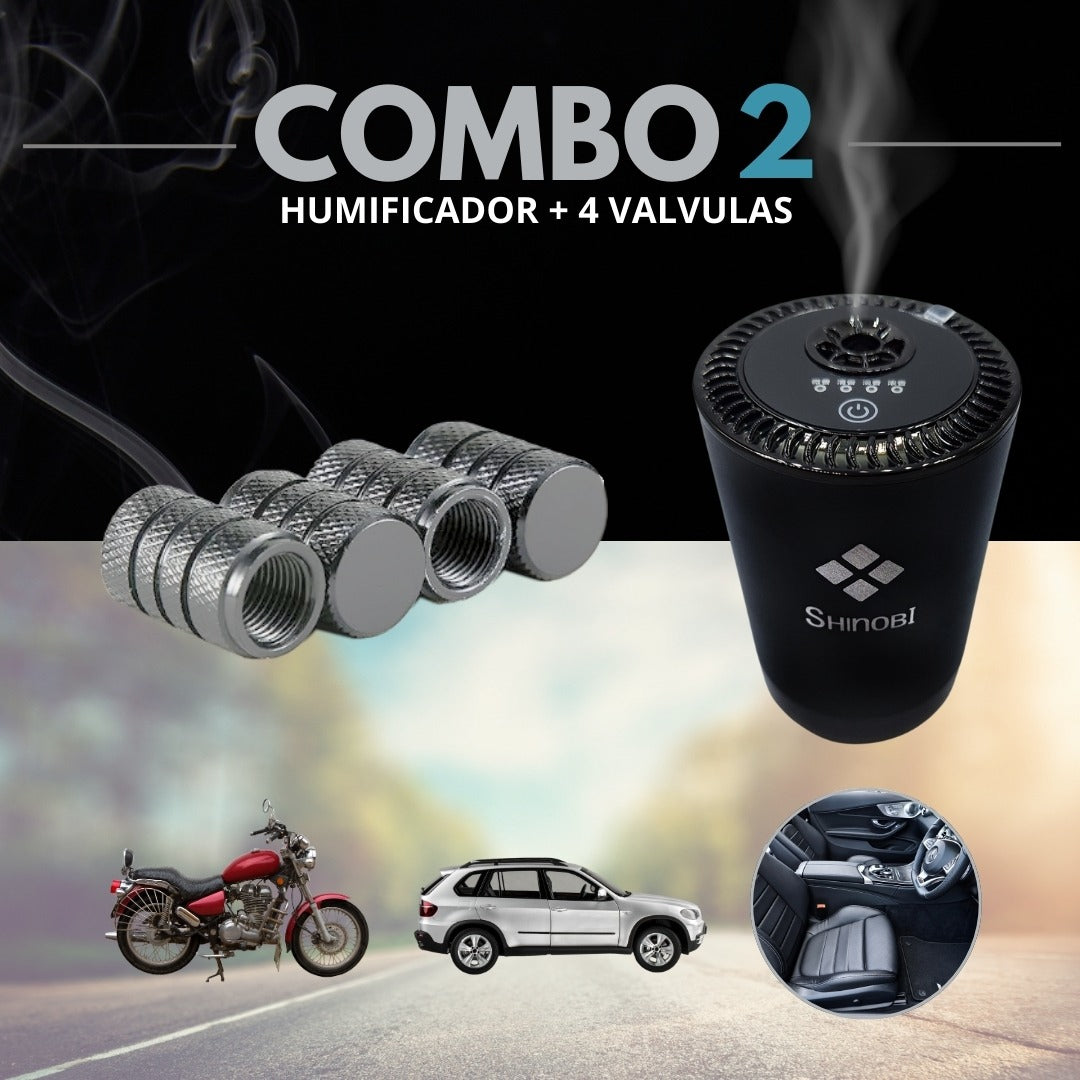Combo Auto | Humidificador + Tapas para Válvulas | Aluminio