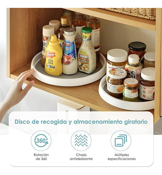 Bandeja Organizadora Multiusos | Giratoria | 2 Piezas Antideslizantes