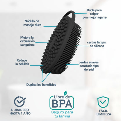 Kit de Cepillos para Ducha | 3 Piezas | Silicona Antideslizante