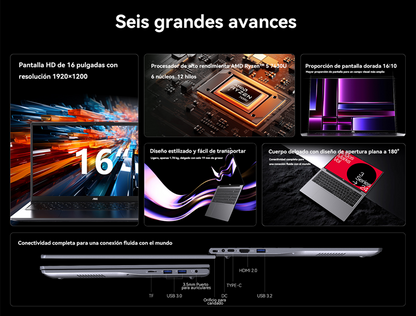 LAPTOP AOC AM16PRO AMD RYZEN 7 7430U 16GB RAM, 512GB SSD, 15.6" WINDOWS 11