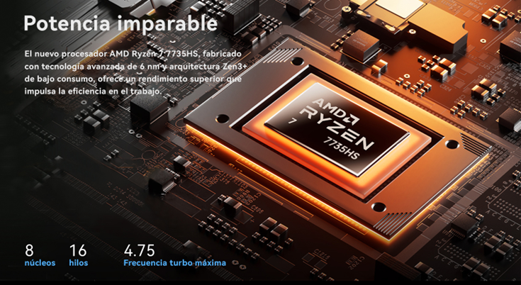 LAPTOP AOC AMS16 AMD RYZEN 7 7735HS 16GB RAM, 512GB SSD, 16" WINDOWS 11