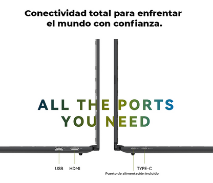 LAPTOP AOC INTEL CORE i7-1255U 16GB RAM, 1TB SSD, 14" CADA UNA (2 PANTALLAS), WINDOWS 11