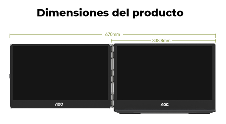 LAPTOP AOC INTEL CORE i7-1255U 16GB RAM, 1TB SSD, 14" CADA UNA (2 PANTALLAS), WINDOWS 11